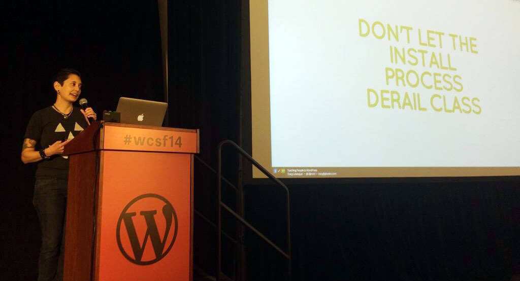 Tracy speaking at WordCamp San Francisco 2014