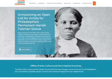 Office of Arts, Culture and the Creative Economy Homepage screenshot